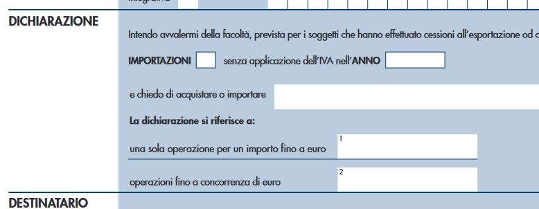 Novità Dichiarazione Intento 2017